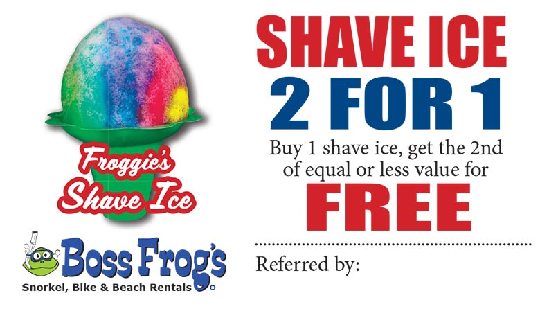 Shave ice at Boss Frog's